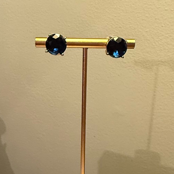 Vintage Y2K KATE SPADE • Navy/Gold Gumdrop Stud Earrings - Picture 4 of 10